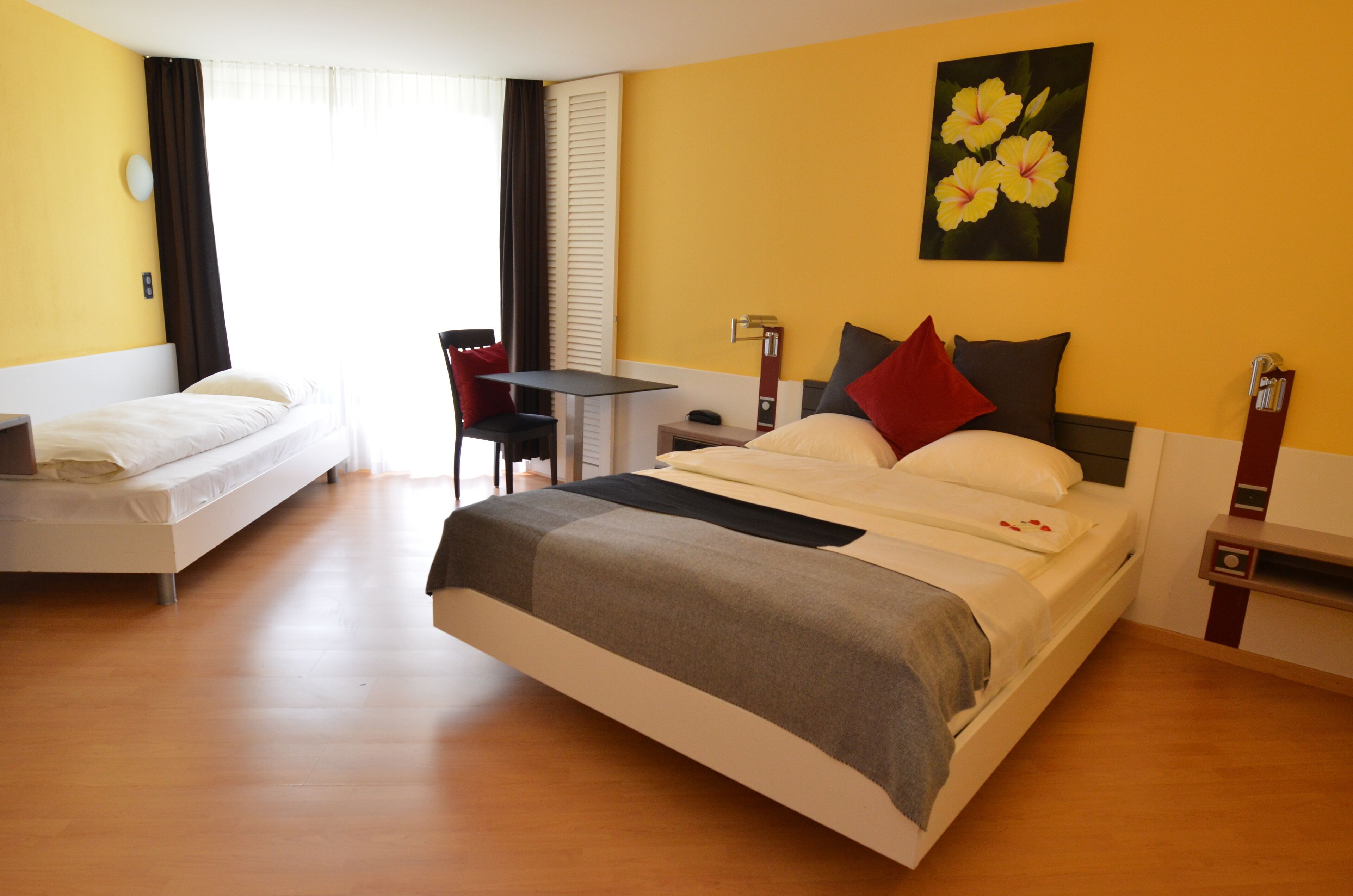 family room (plus) | 1 bedroom, desk, blackout curtains, iron/ironing board