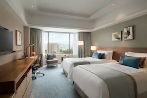 City Wing, Deluxe Grand Room, 2 Single Beds | Premium bedding, down duvets, minibar, in-room safe - Shangri-La Qingdao (Qingdao)