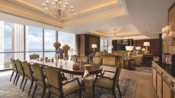 Premium bedding, down comforters, minibar, in-room safe