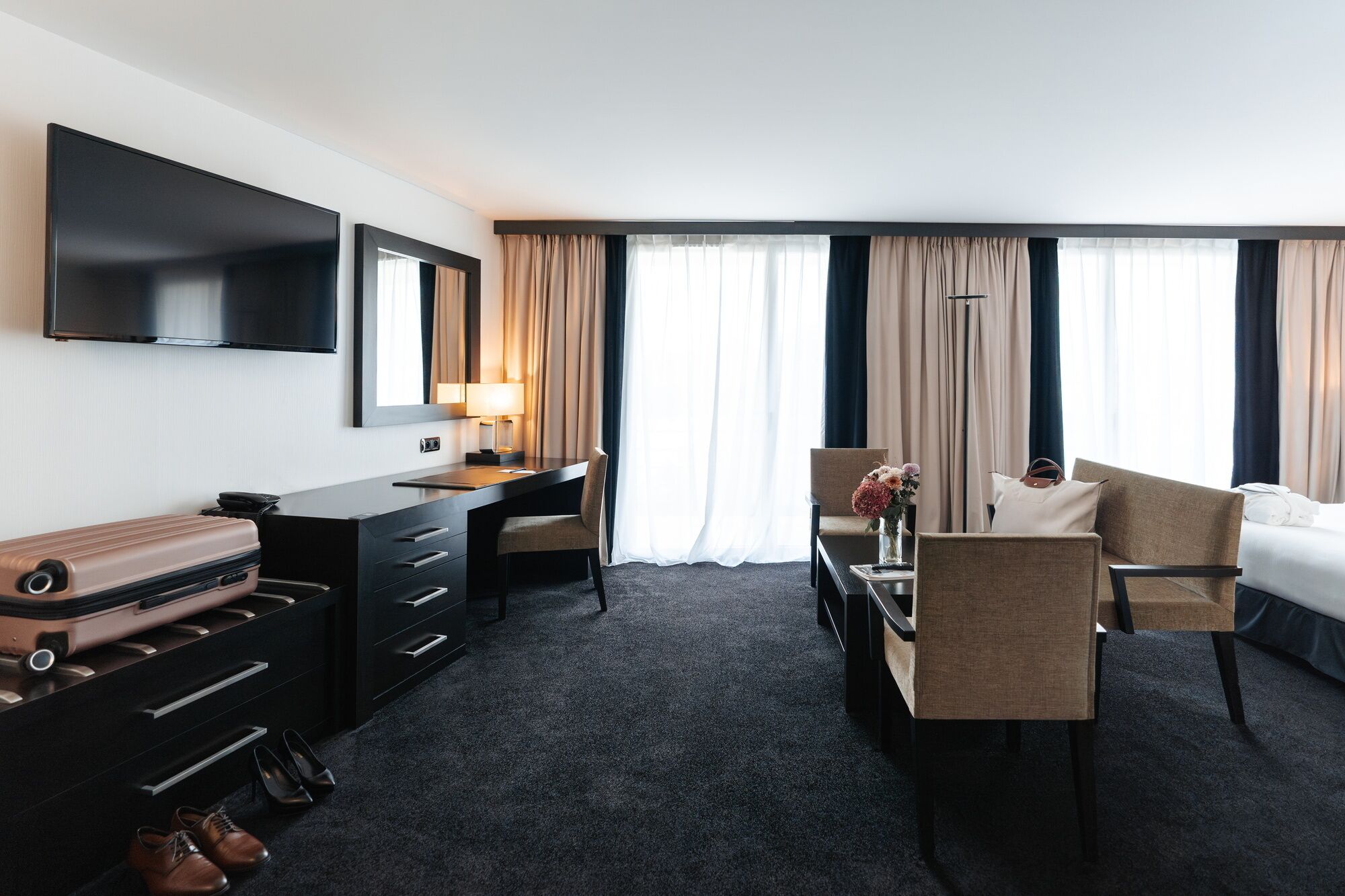 privilege suite with balcony | 4 bedrooms, premium bedding, desk, blackout curtains