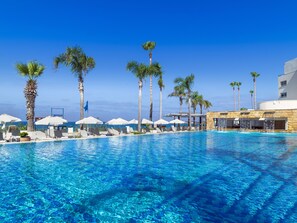 Indoor pool, 3 outdoor pools, open 10:00 AM to 6:30 PM, pool umbrellas - Alexander The Great Beach Hotel (Paphos)