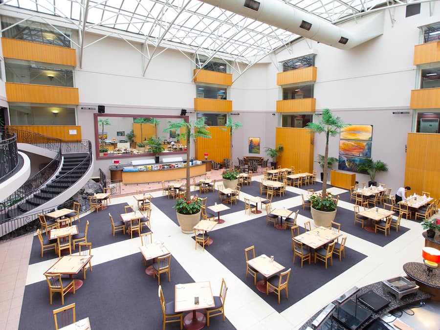 Breakfast, lunch and dinner served