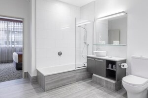 Free toiletries, hair dryer, towels