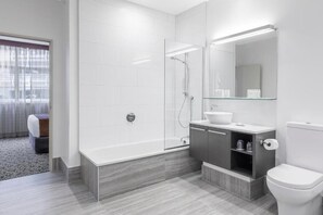 Free toiletries, hair dryer, towels
