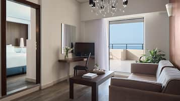 Executive-suite, sjøutsikt | Oppholdsområde | Flatskjerm-TV