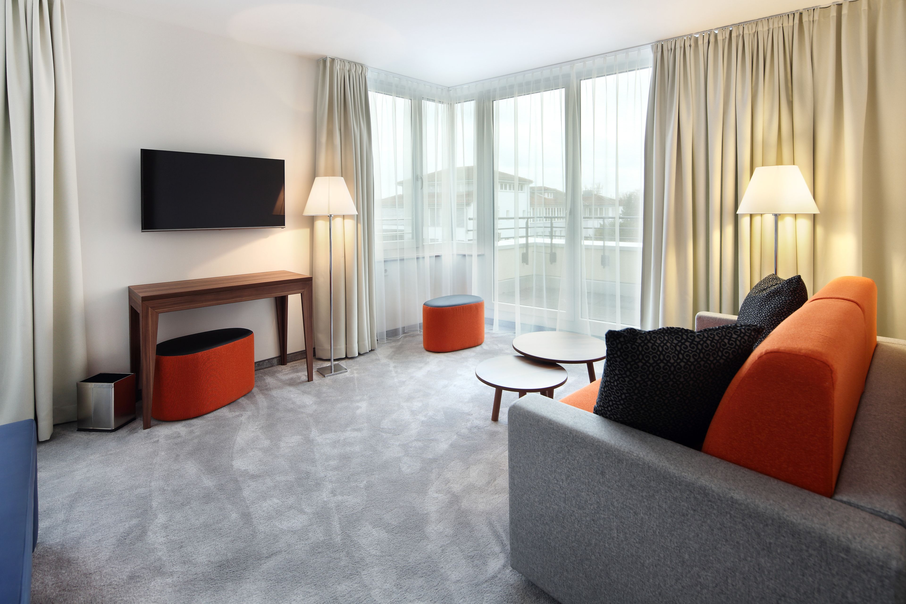 junior suite, balcony | premium bedding, in-room safe, desk, iron/ironing board