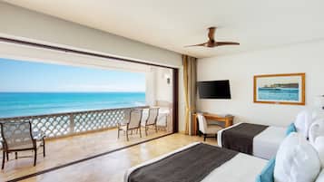 Habitación de diseñador, varias camas, frente al océano | Vista desde la habitación