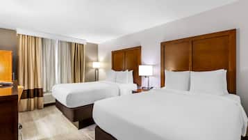 Standard Double Room, 2 Double Beds, Non Smoking | Hypo-allergenic bedding, desk, laptop workspace, blackout drapes