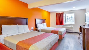 Desk, free WiFi, bed sheets