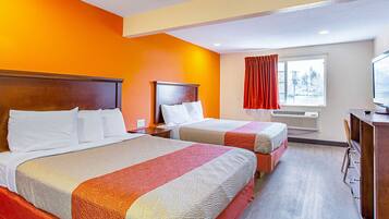 Desk, free WiFi, bed sheets