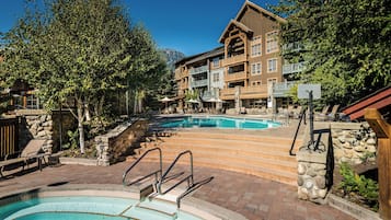 Outdoor pool, open 9:00 AM to 11:00 PM, sun loungers