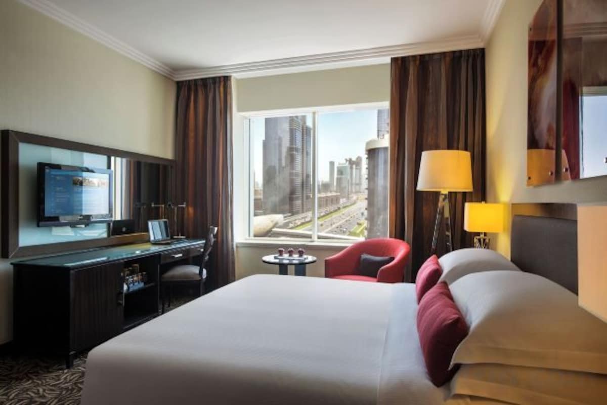 In-room safe, desk, laptop workspace, blackout drapes