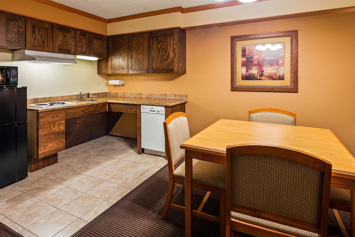 suite, 1 king bed with sofa bed, non smoking, kitchenette (with sofabed) | in-room safe, blackout curtains, soundproofing, iron/ironing board