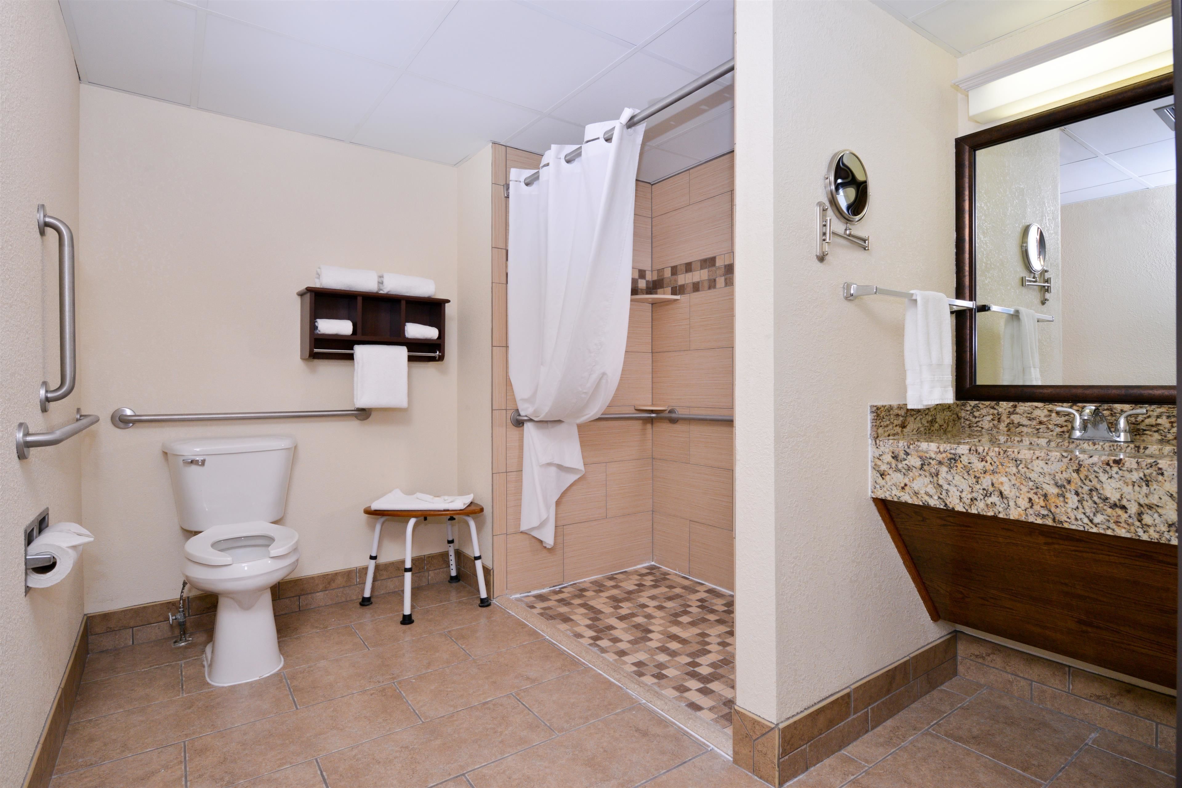 free toiletries, hair dryer, towels