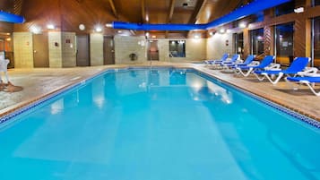 Indoor pool, open 7:00 AM to 10:00 PM, sun loungers