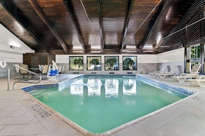 Indoor pool, sun loungers