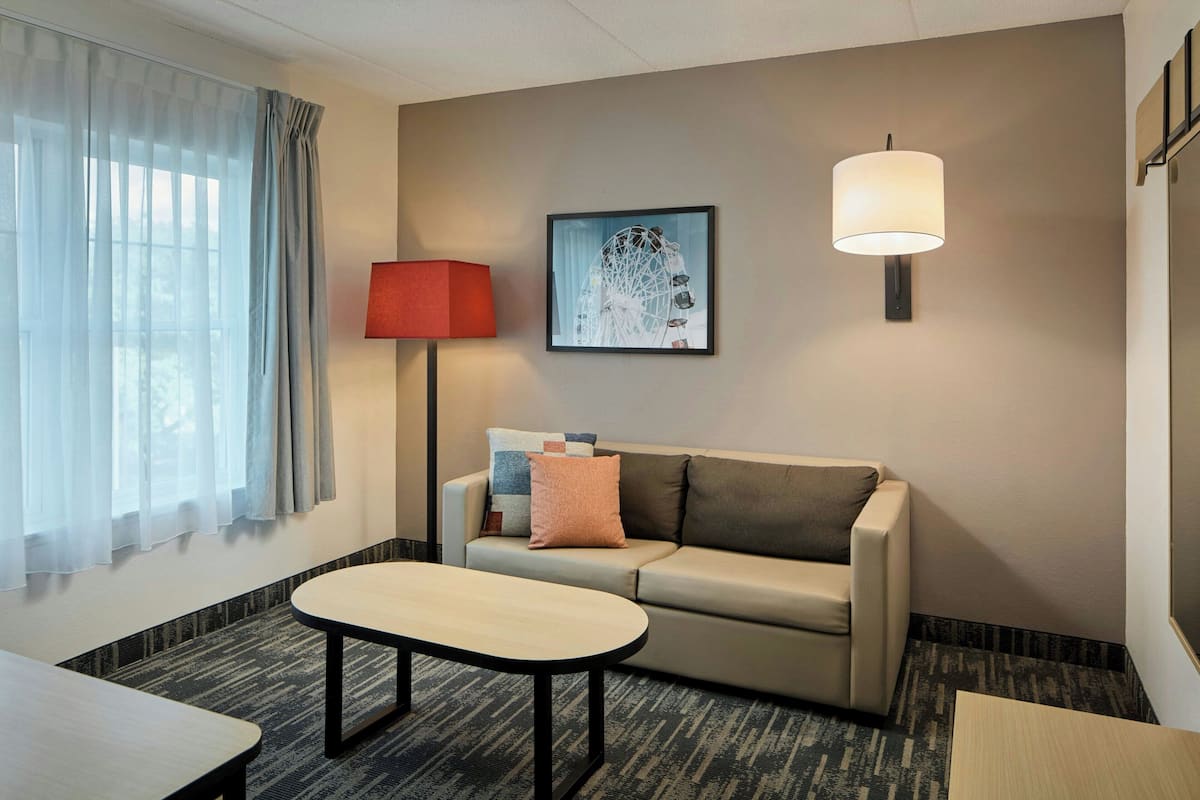 Suite, 1 Bedroom | Living room | 40-inch LCD TV with satellite channels, TV