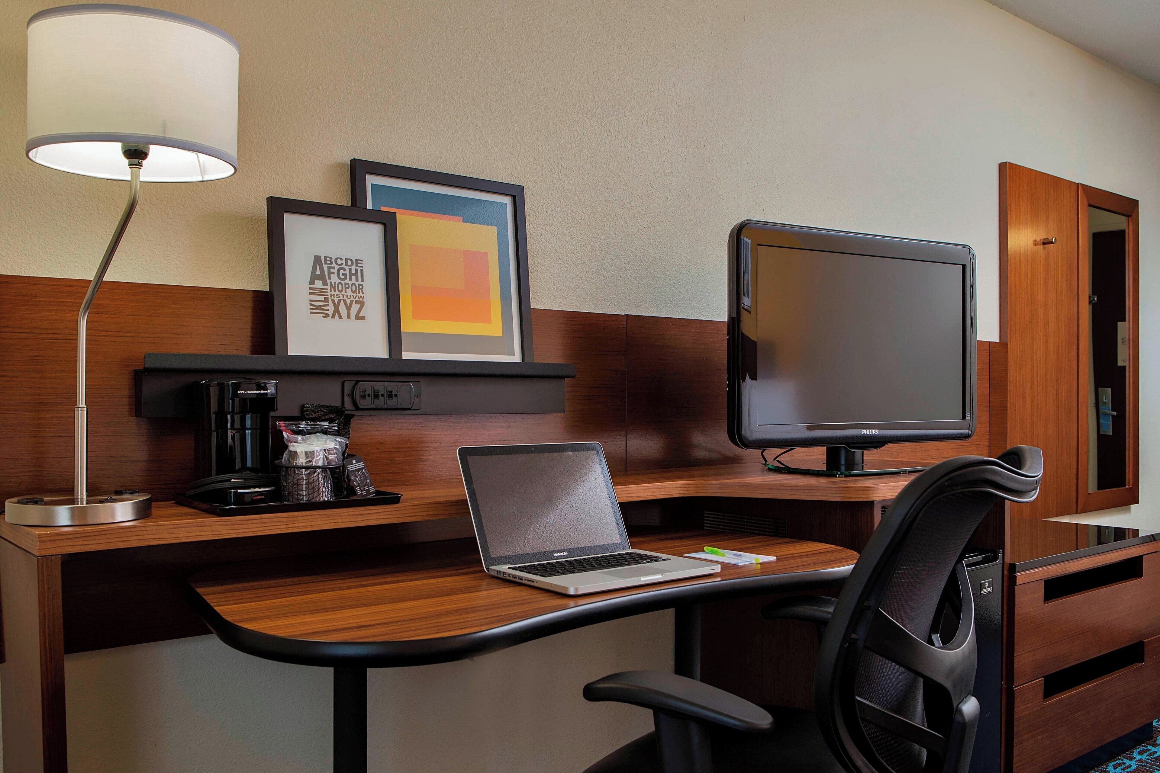 premium bedding, down duvets, pillow-top beds, desk