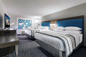 Room, 2 Queen Beds, Non Smoking | Desk, blackout drapes, iron/ironing board, free WiFi