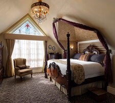 Premium bedding, down comforters, blackout drapes, iron/ironing board