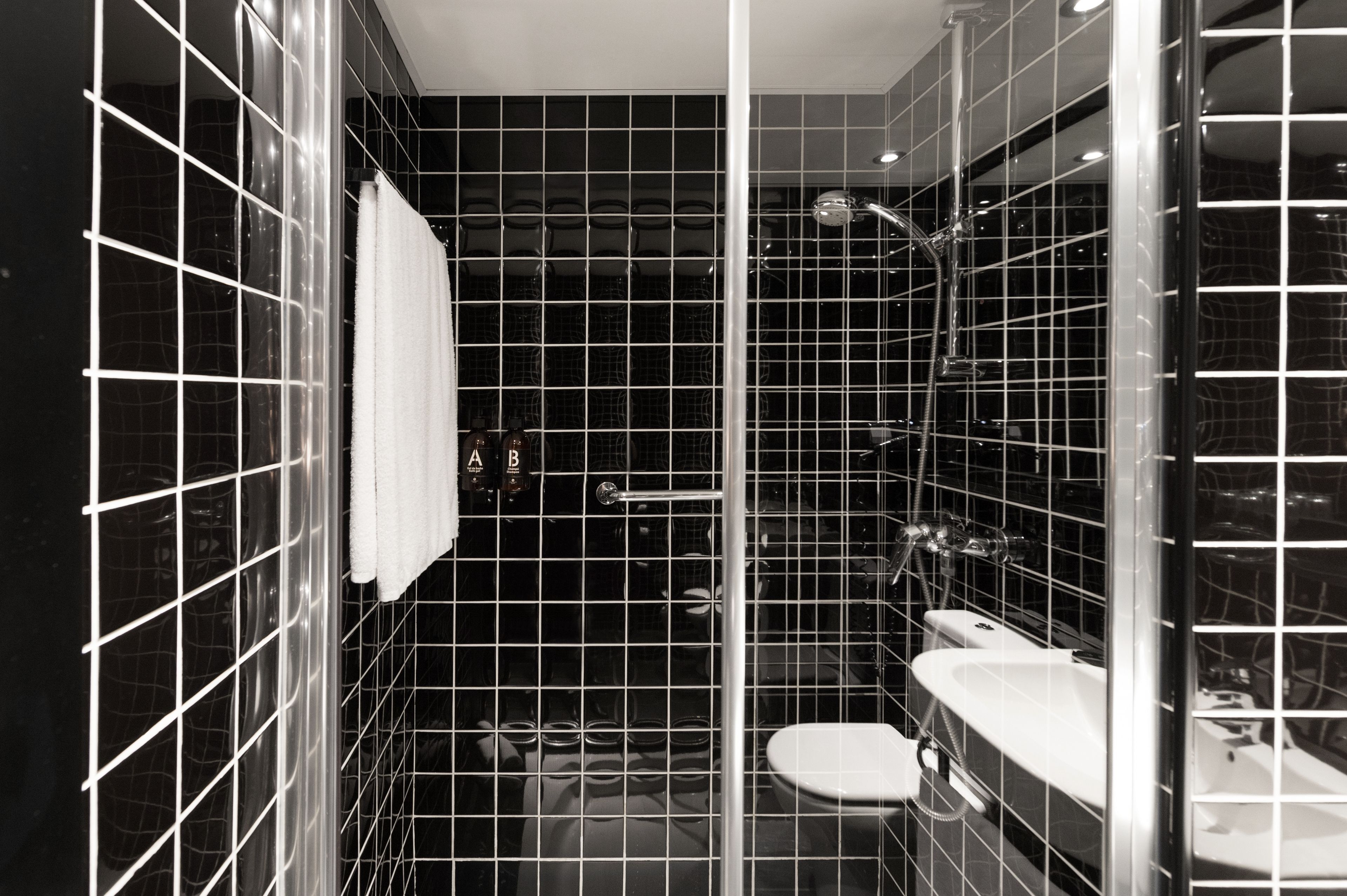 free toiletries, hair dryer, towels