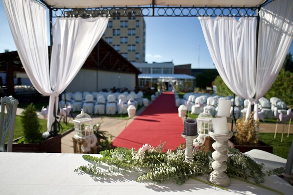 Outdoor wedding area
