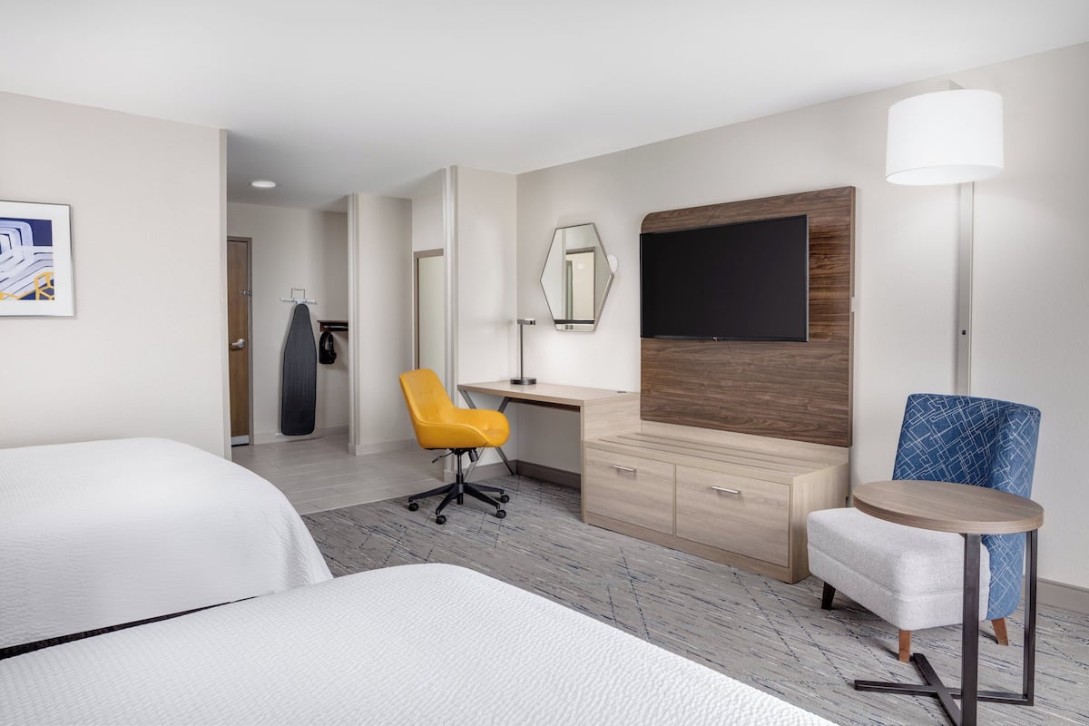 standard room, 2 queen beds | 1 bedroom, in-room safe, desk, blackout curtains