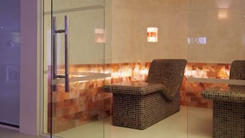 Couples treatment rooms, sauna, hot tub, steam room, body treatments
