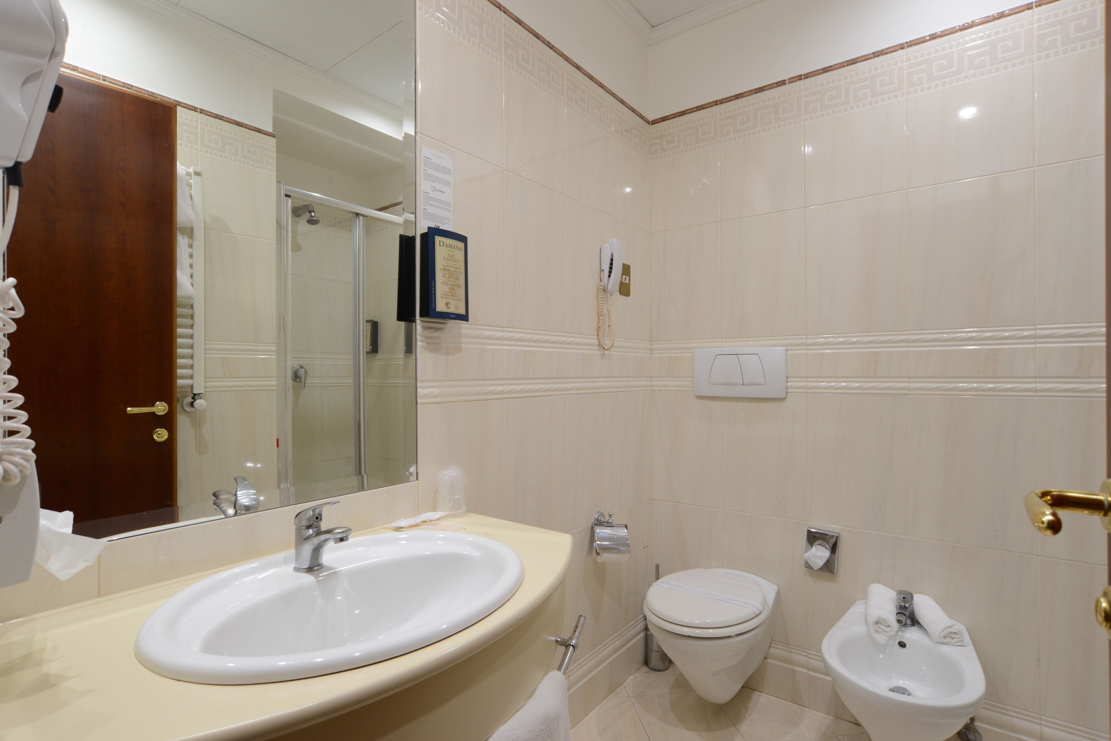 standard double or twin room | bathroom | shower, free toiletries, hair dryer, bidet