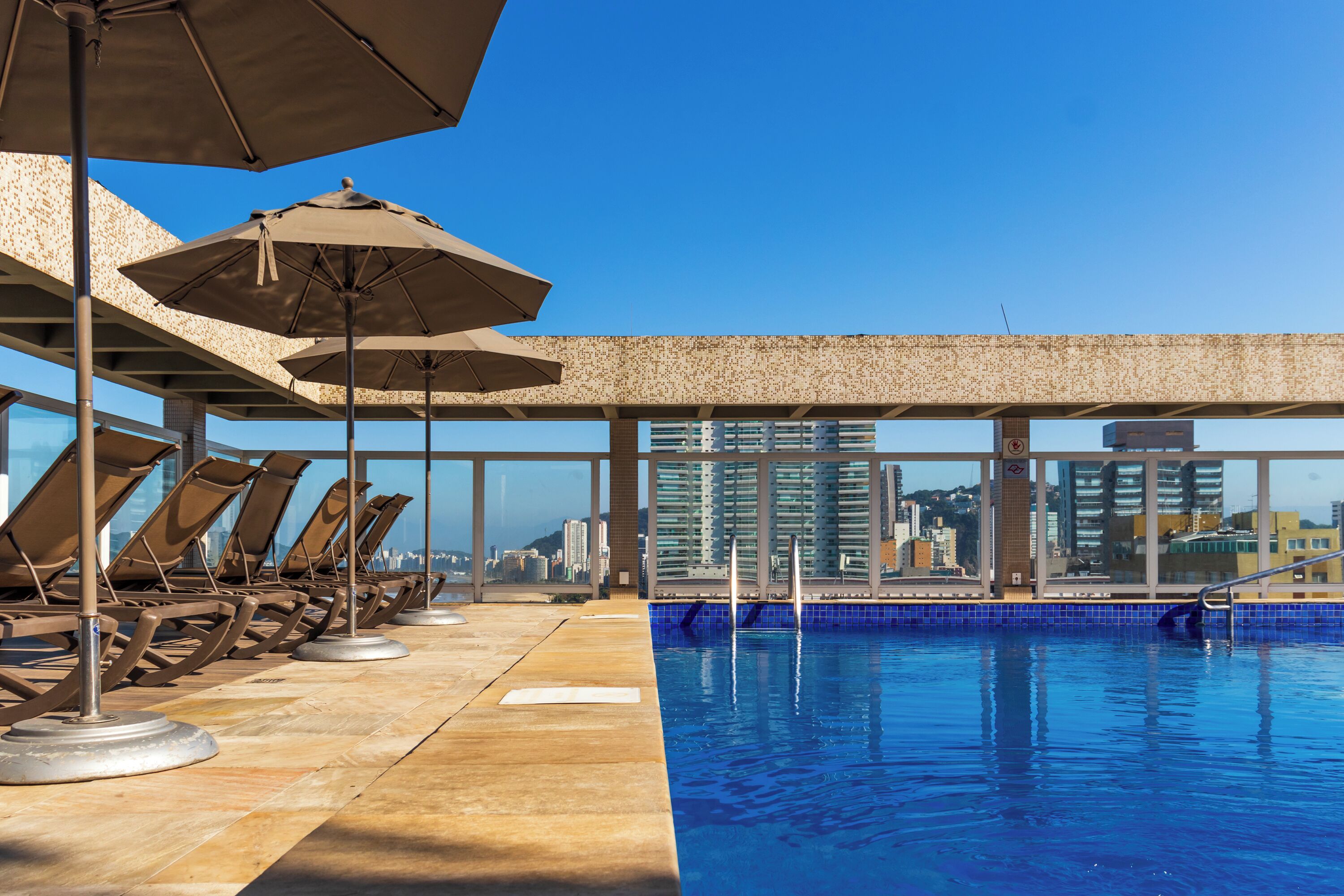 outdoor pool, pool loungers