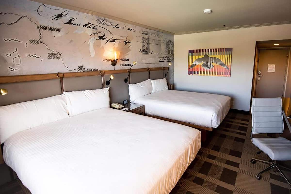 Room, 2 Queen Beds, Non Smoking (Upgraded) | Desk, blackout drapes, iron/ironing board, free WiFi