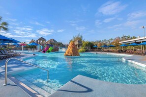 2 outdoor pools, pool umbrellas, pool loungers