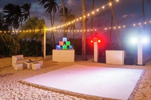 Outdoor banquet area