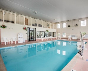 Indoor pool, sun loungers