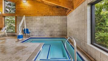 Indoor pool, open 8:00 AM to 10:00 PM, sun loungers