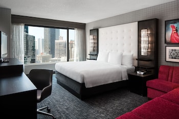 Hypo-allergenic bedding, in-room safe, desk, laptop workspace at  The Clancy, Autograph Collection by Marriott