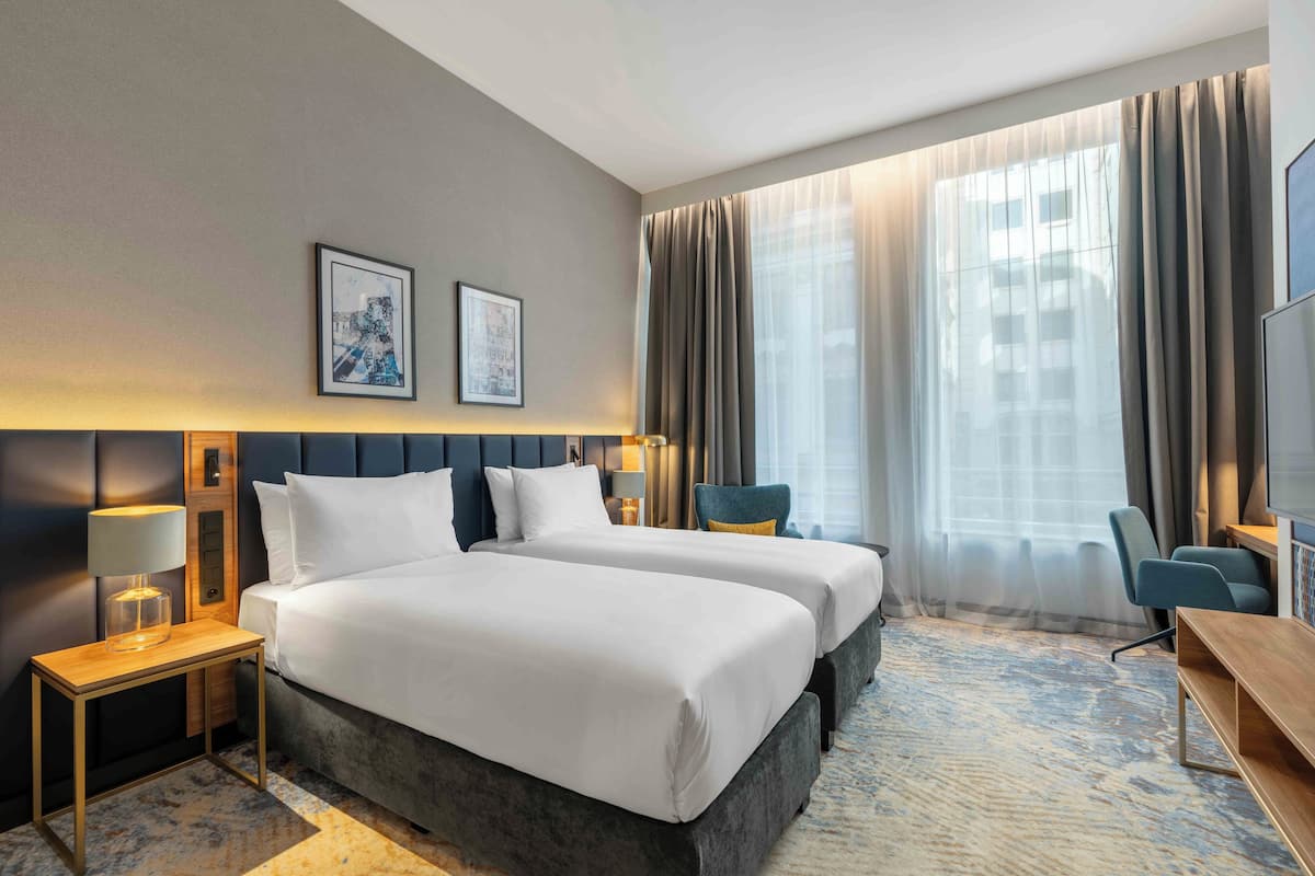 In-room safe, desk, laptop workspace, soundproofing
