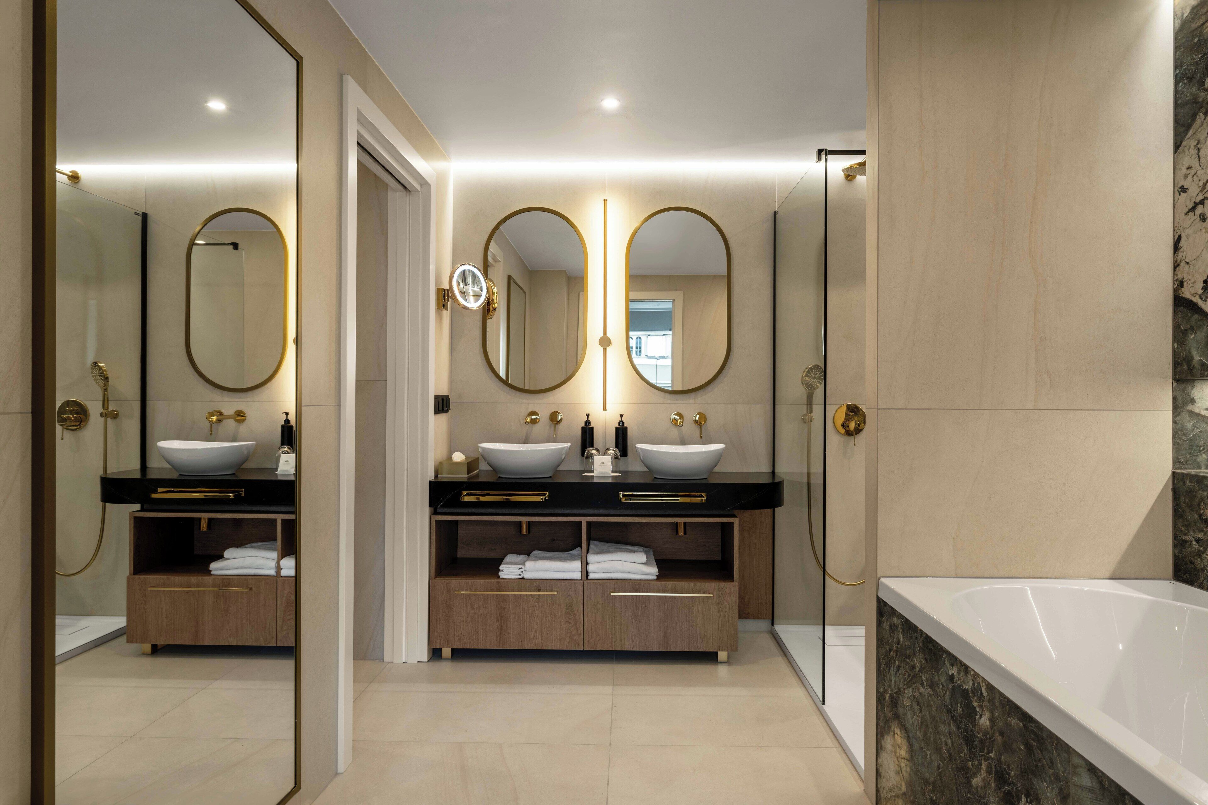 presidential suite, 1 king bed | bathroom | free toiletries, hair dryer, slippers, towels