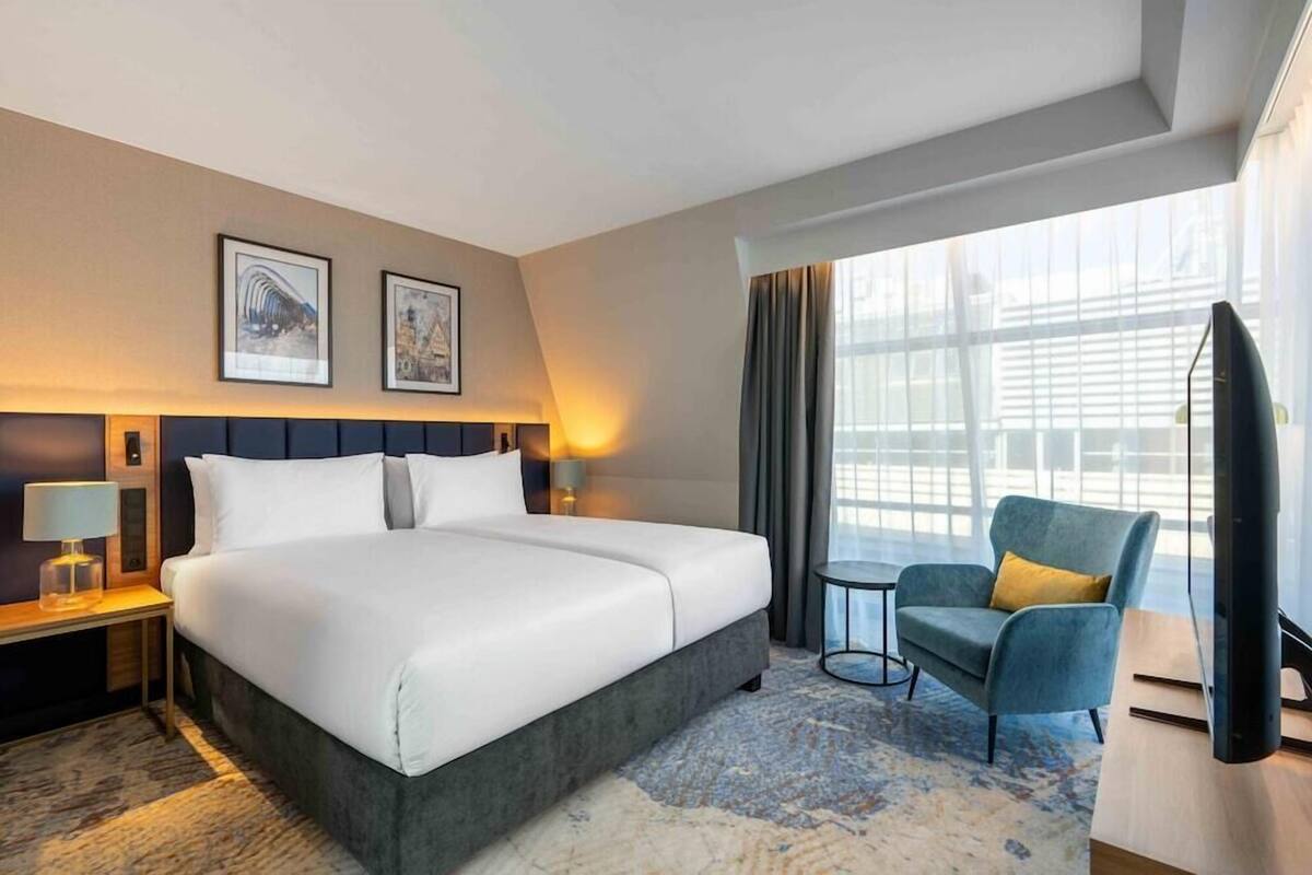 In-room safe, desk, laptop workspace, iron/ironing board