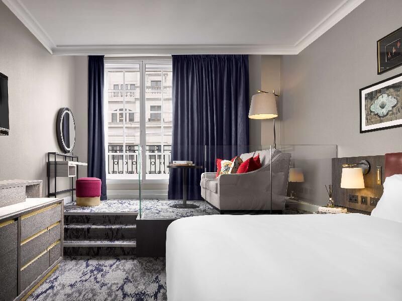 Egyptian cotton sheets, premium bedding, free minibar, in-room safe