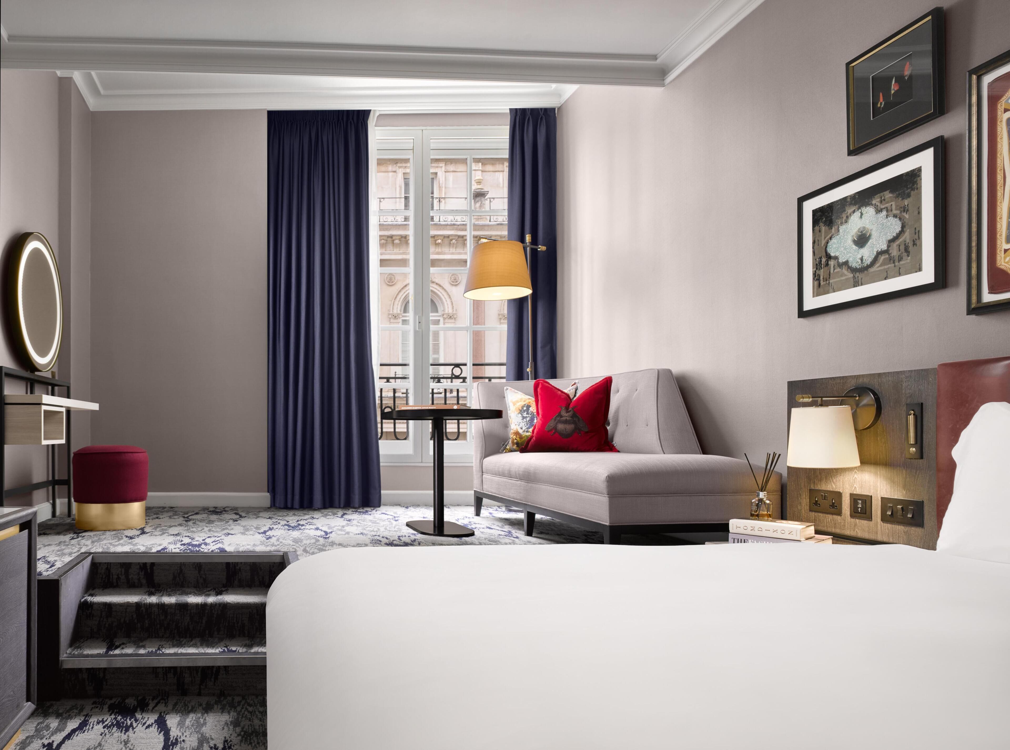 Egyptian cotton sheets, premium bedding, free minibar, in-room safe