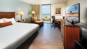 Full Ocean View King | Desk, blackout curtains, iron/ironing board, free cots/infant beds