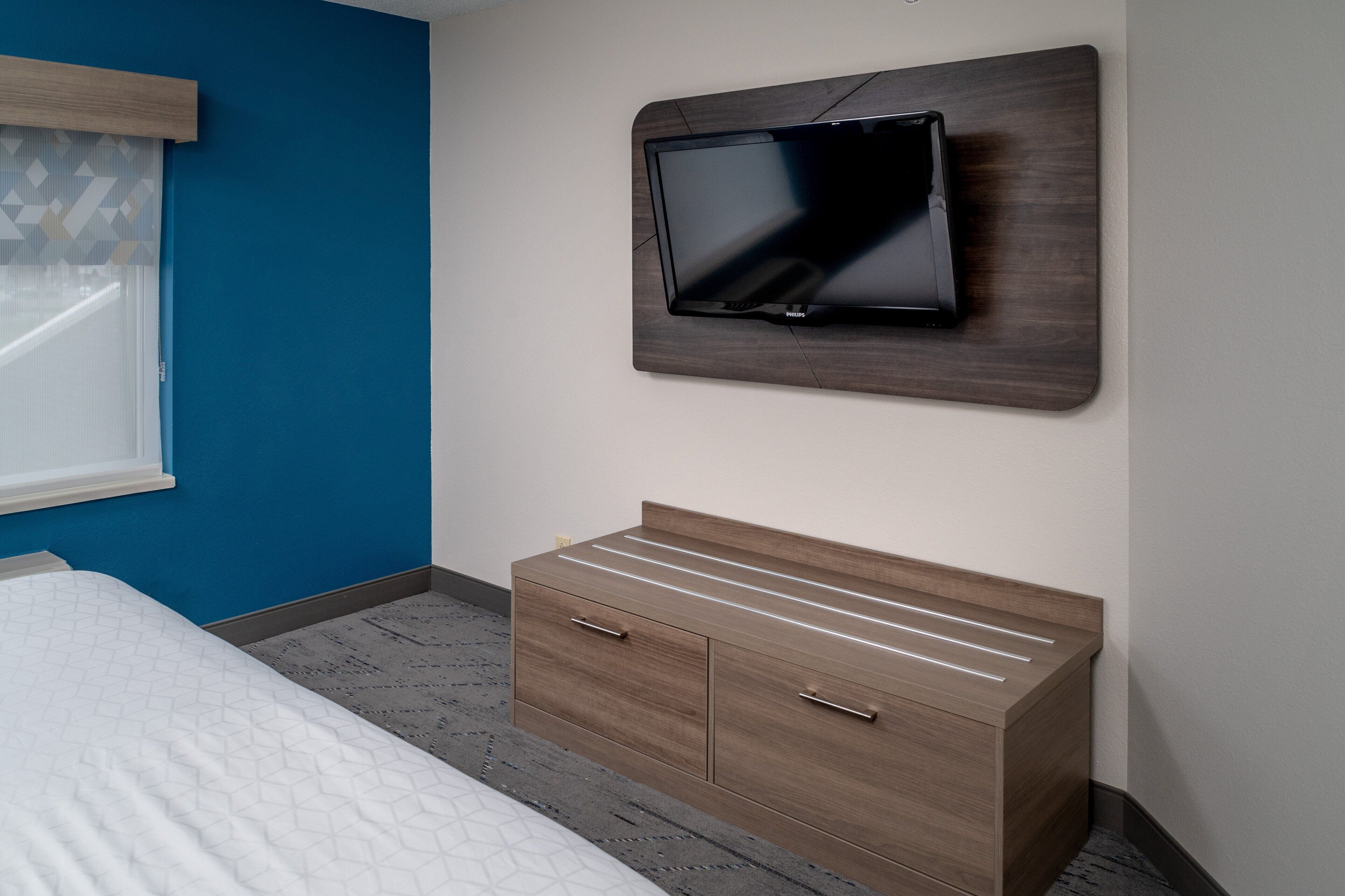 1 bedroom, desk, laptop workspace, iron/ironing board