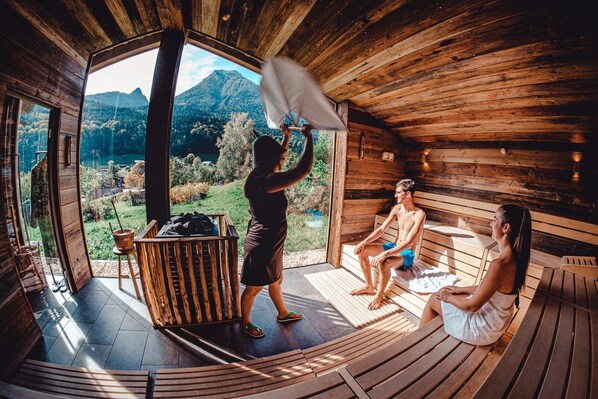 Sauna, steam room, body treatments, body wraps, body scrubs, facials