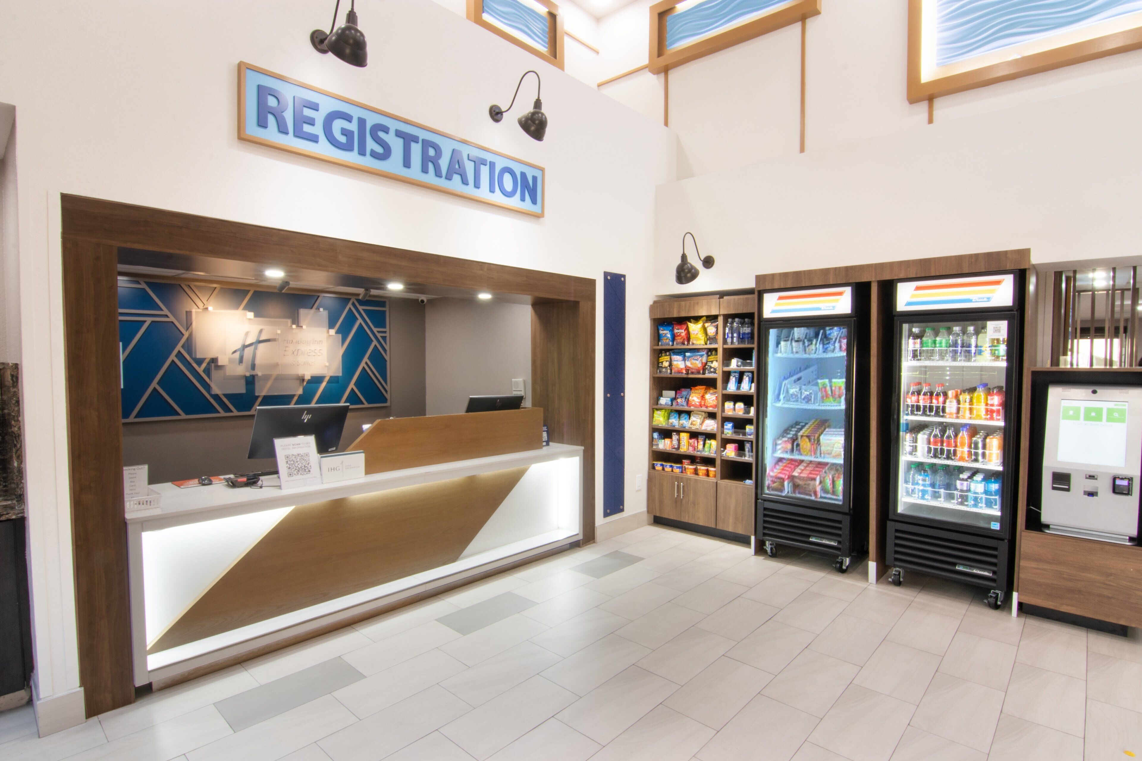 Mostrador para check-in y check-out