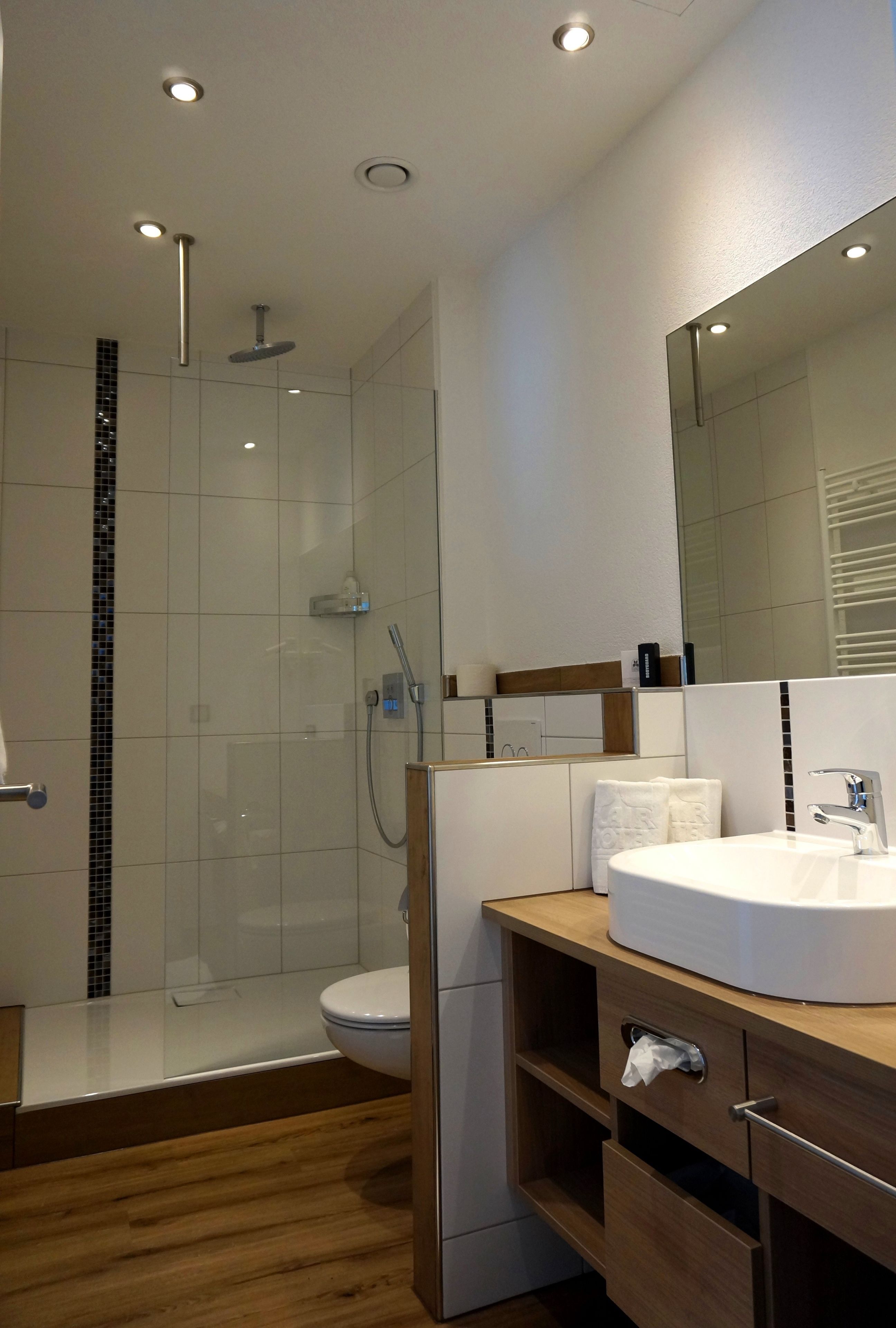 premium triple room, 1 queen bed with sofa bed | bathroom | hair dryer, towels