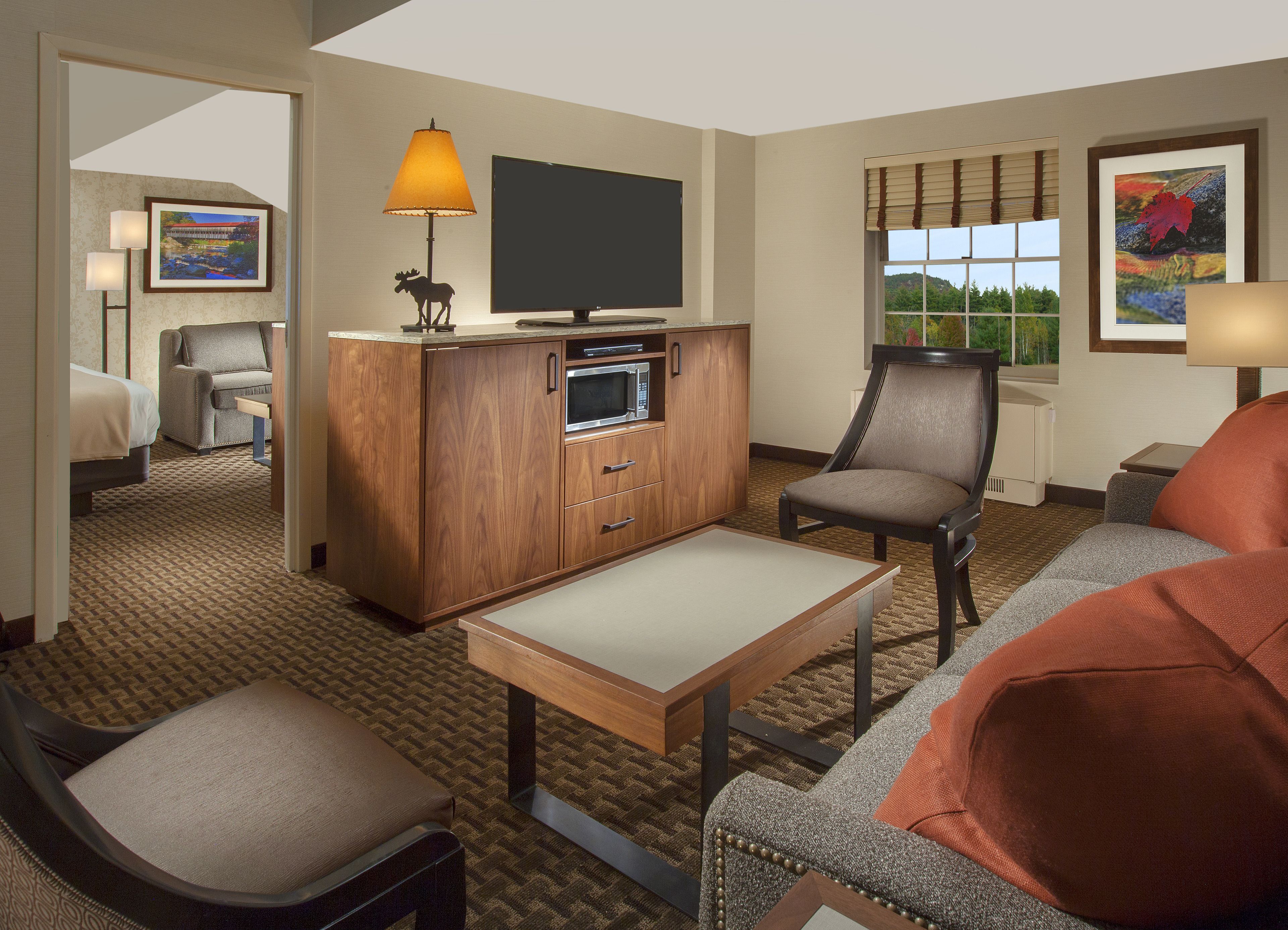 37-inch flat-screen tv with cable channels, smart tv, video game console