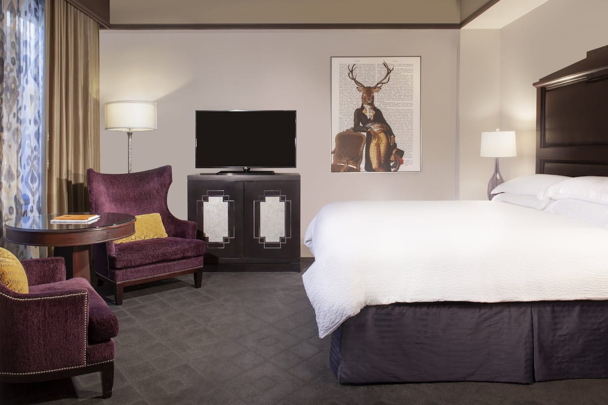 Premium bedding, down comforters, pillowtop beds, in-room safe