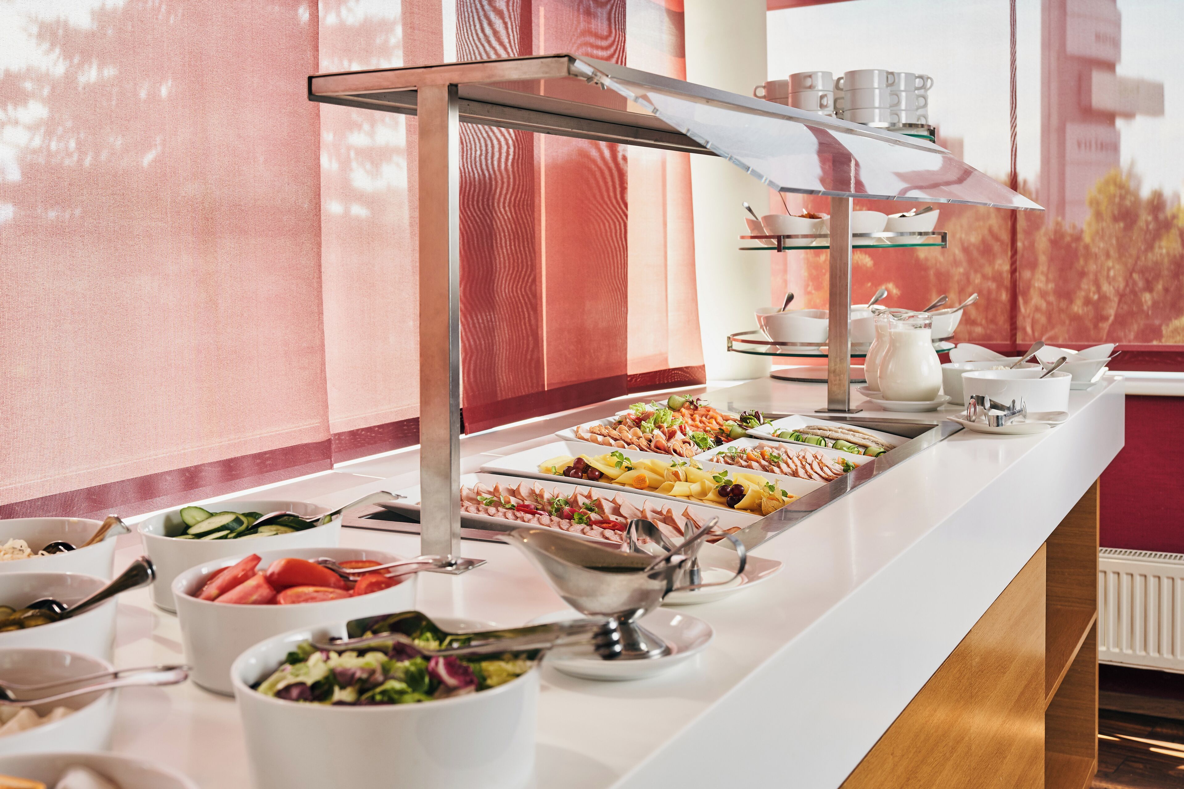 breakfast, lunch and dinner served