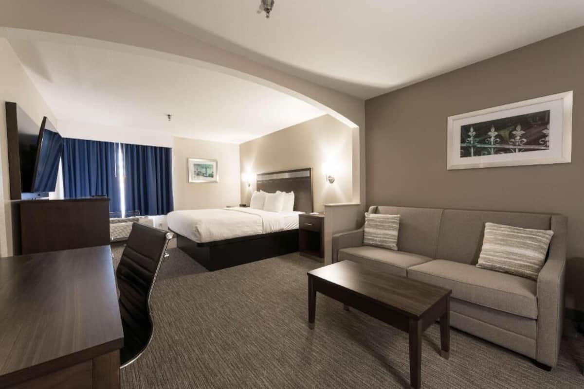 Camas con pillow-top, escritorio y espacio para trabajar con laptop